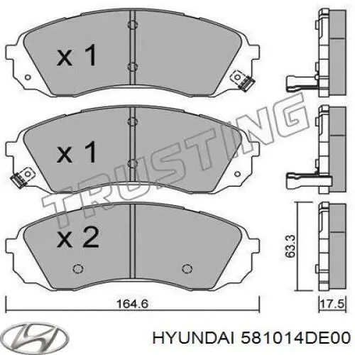 Колодки Hyundai/Kia 581014DE00 цена, от 33.84 USD