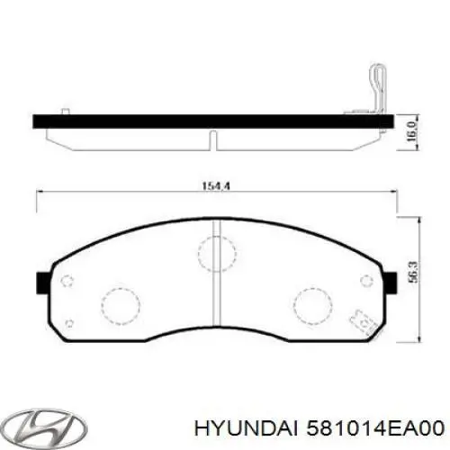 Передние тормозные колодки 581014EA00 Hyundai/Kia