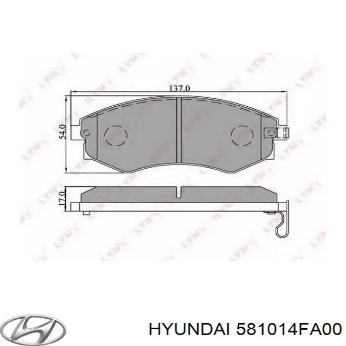Тормозные колодки Hyundai/Kia 581014FA00