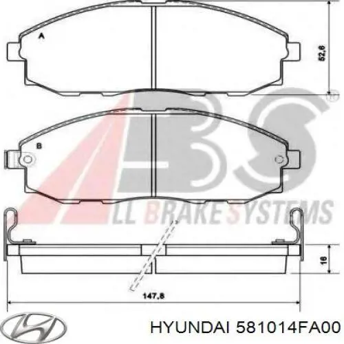 Колодки Hyundai/Kia 581014FA00 цена, от 22.51 USD
