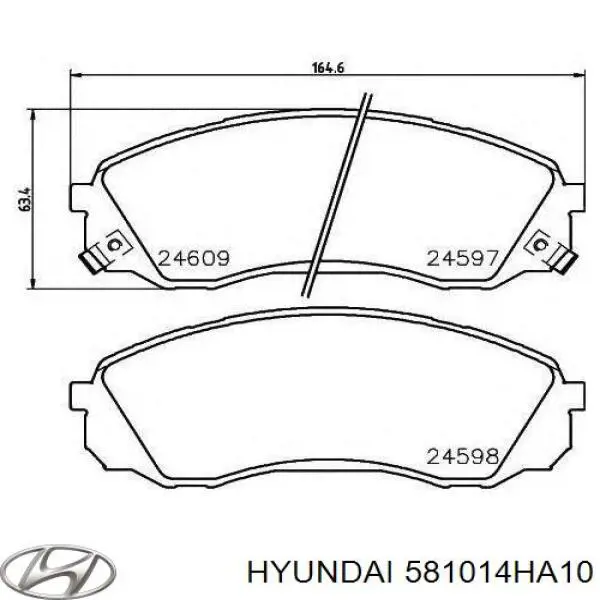 Передние тормозные колодки 581014HA10 Hyundai/Kia