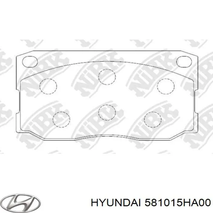 Передние тормозные колодки 581015HA00 Hyundai/Kia