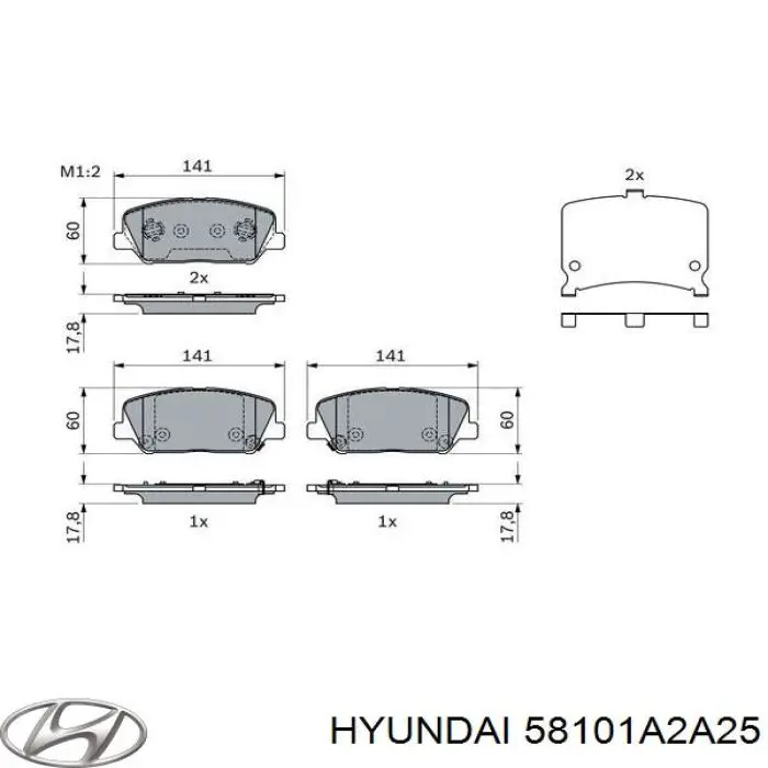 Колодки Hyundai/Kia 58101A2A25 цена, от 24.71 USD