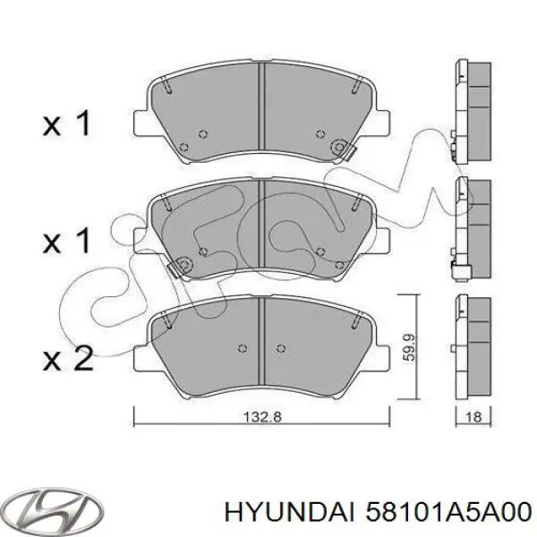 Купить 58101A5A00 Hyundai/Kia Колодки тормозные