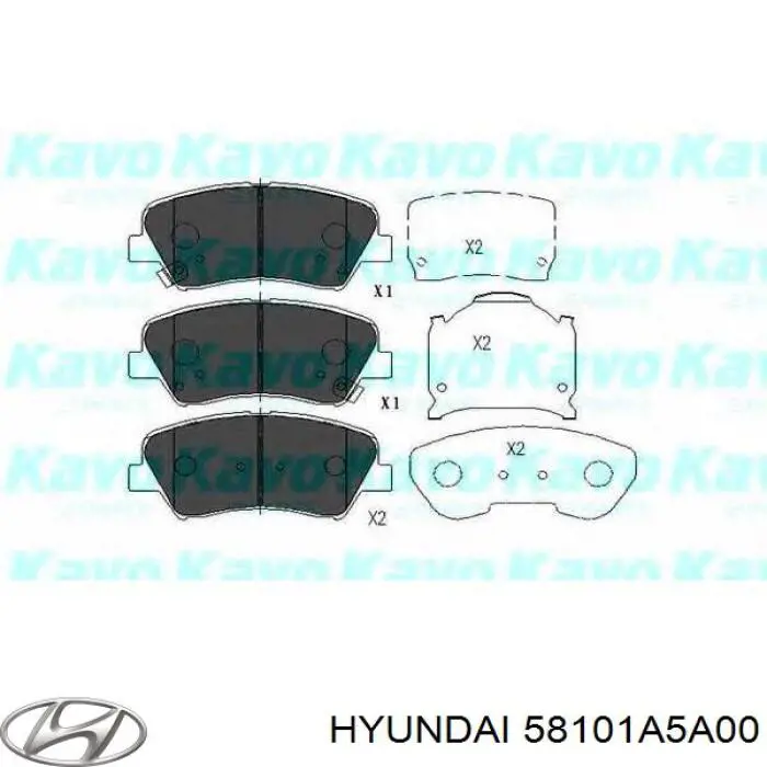 Передние тормозные колодки 58101A5A00 Hyundai/Kia