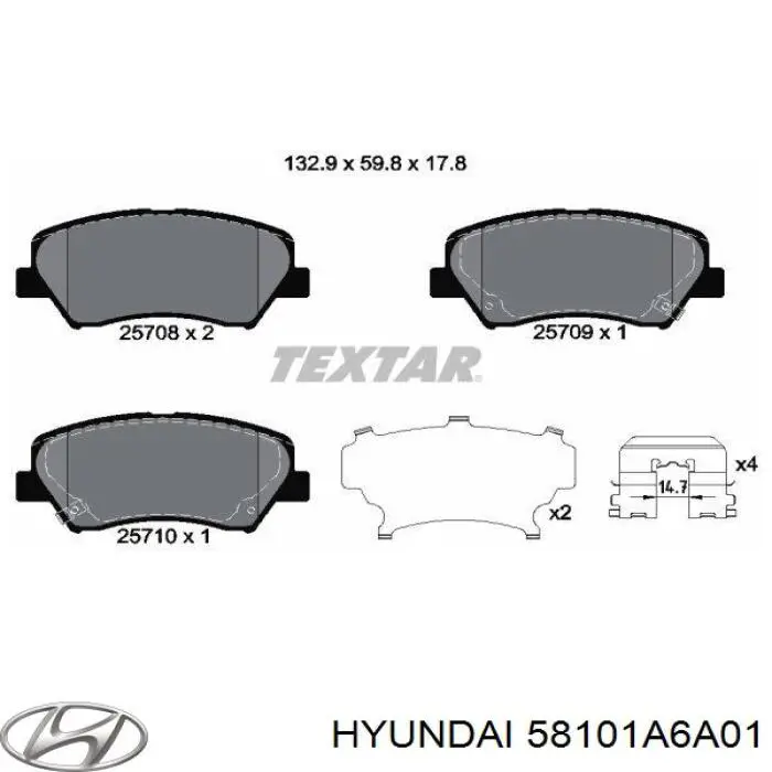 Колодки Hyundai/Kia 58101A6A01 цена, от 28.56 USD