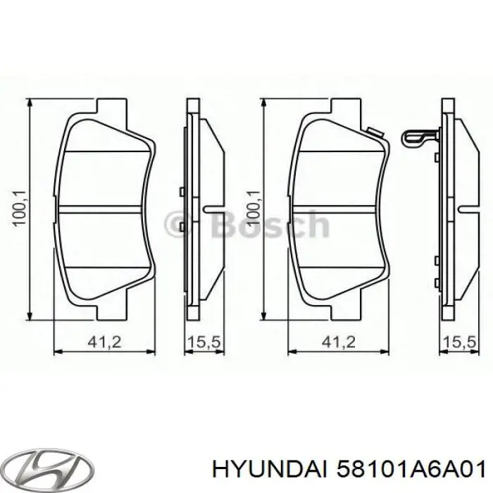 Купить 58101A6A01 Hyundai/Kia Колодки тормозные
