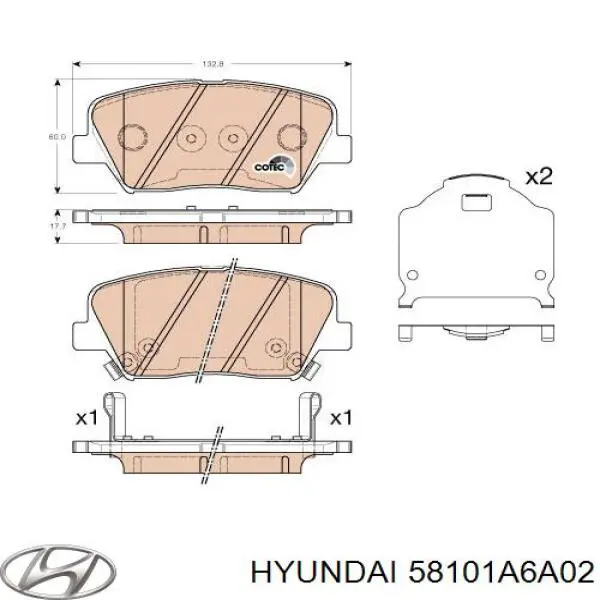 Колодки Hyundai/Kia 58101A6A02 цена, от 23.05 USD