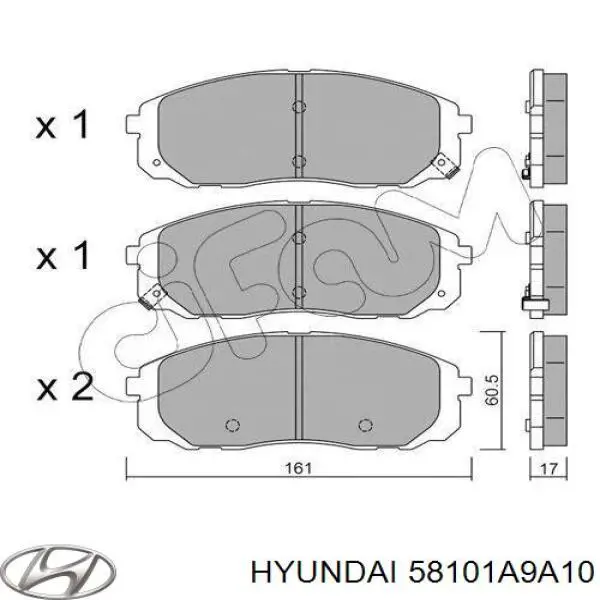 Передние тормозные колодки 58101A9A10 Hyundai/Kia