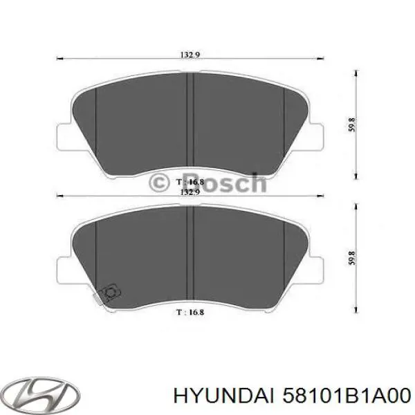 58101B1A00 Hyundai/Kia колодки тормозные передние дисковые