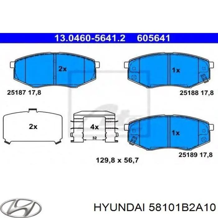58101B2A10 Hyundai/Kia колодки тормозные передние дисковые