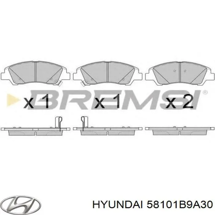 Передние тормозные колодки 58101B9A30 Hyundai/Kia