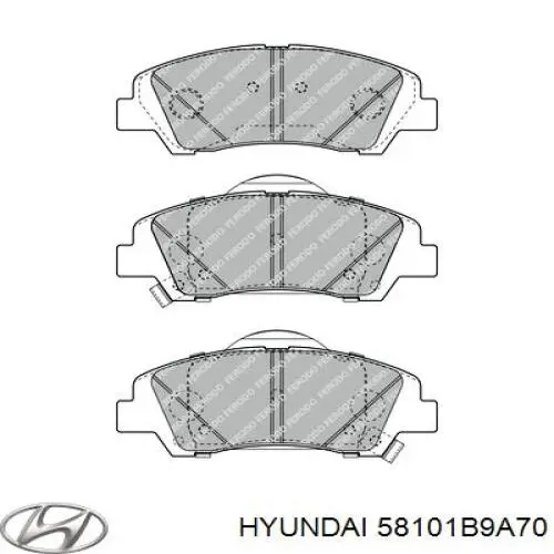 Передние тормозные колодки 58101B9A70 Hyundai/Kia
