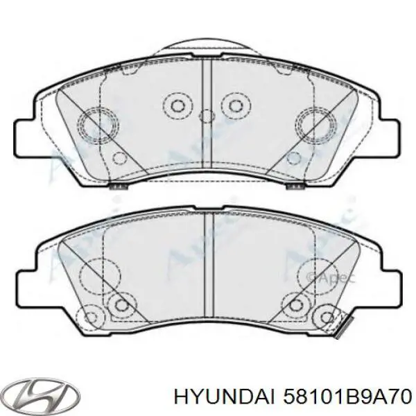 Передние тормозные колодки 58101B9A70 Hyundai/Kia