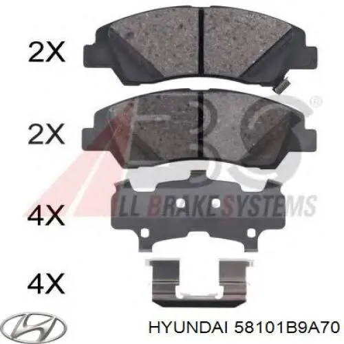 Колодки Hyundai/Kia 58101B9A70 цена, от 22.96 USD