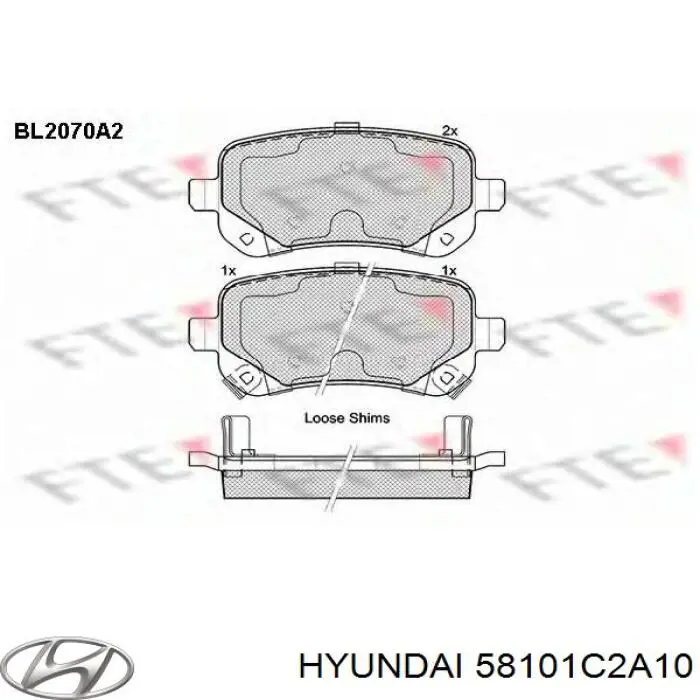 Купить 58101C2A10 Hyundai/Kia Колодки тормозные