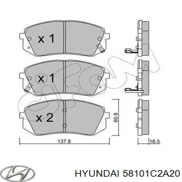 Передние тормозные колодки 58101C2A20 Hyundai/Kia