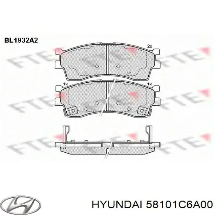 58101C6A00 Hyundai/Kia Колодки передние