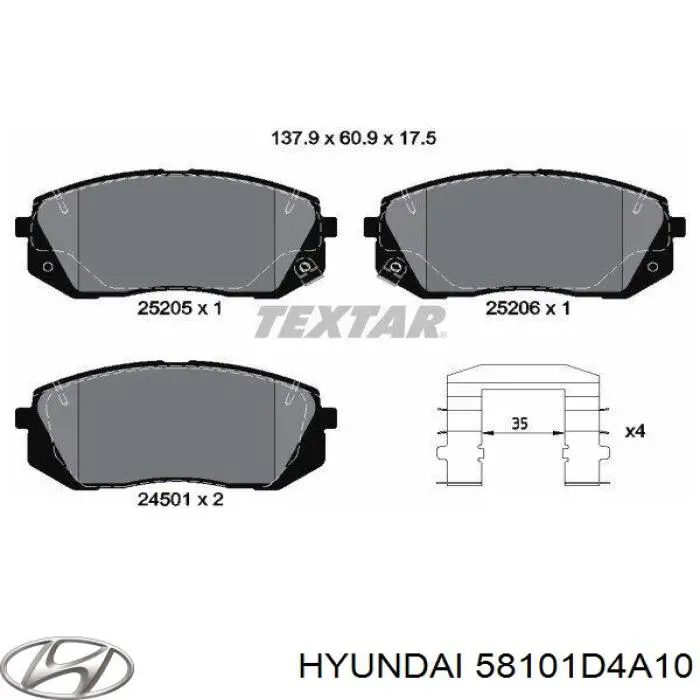 Тормозные колодки Hyundai/Kia 58101D4A10