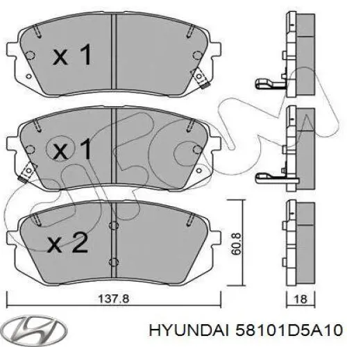 Колодки Hyundai/Kia 58101D5A10 цена, от 25.81 USD