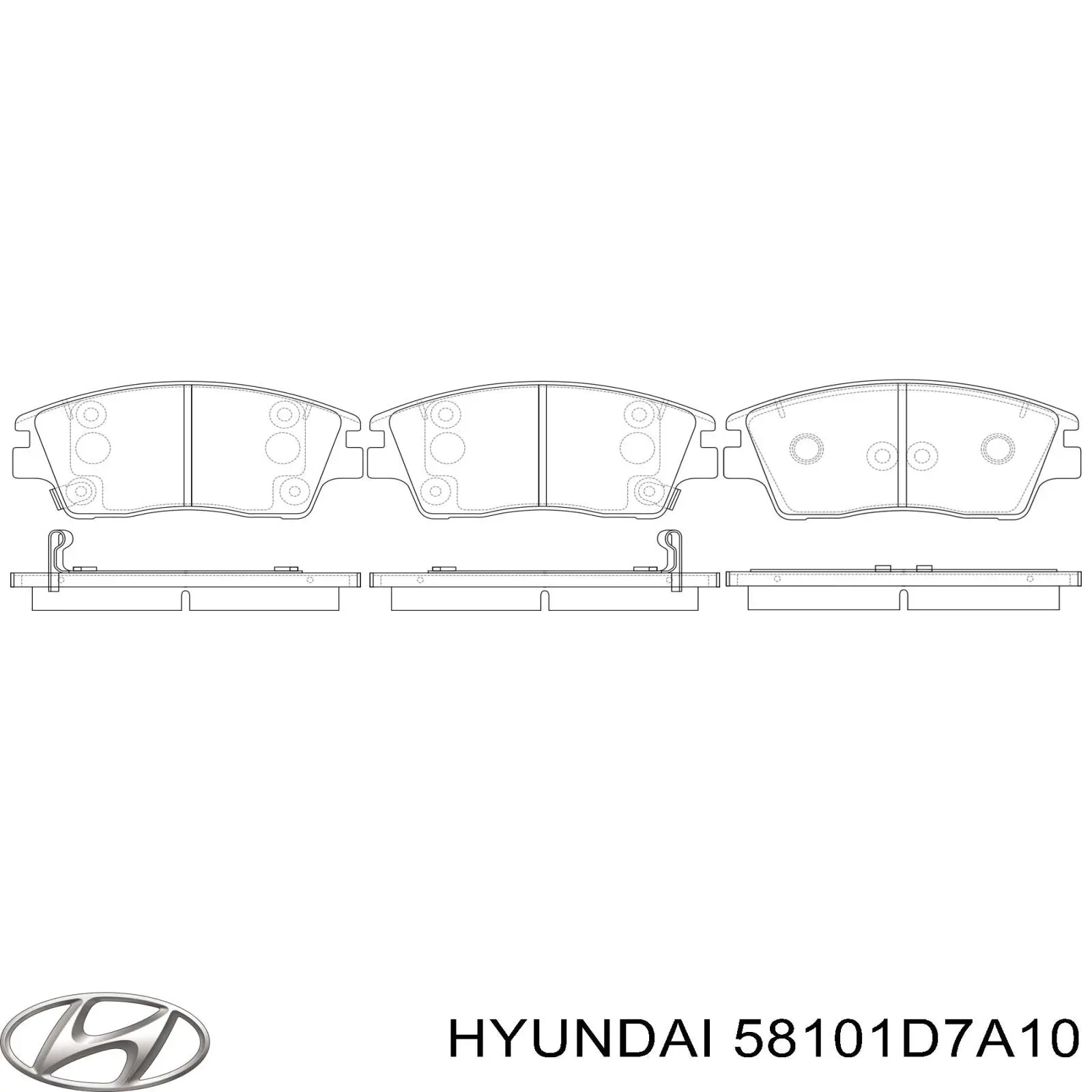 Передние тормозные колодки 58101D7A10 Hyundai/Kia