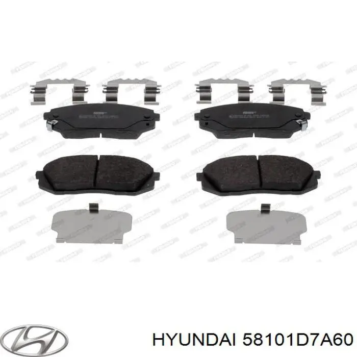 58101D7A60 Hyundai/Kia колодки тормозные передние дисковые