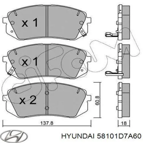 Колодки Hyundai/Kia 58101D7A60 цена, от 86.09 USD