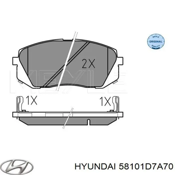 Передние тормозные колодки 58101D7A70 Hyundai/Kia