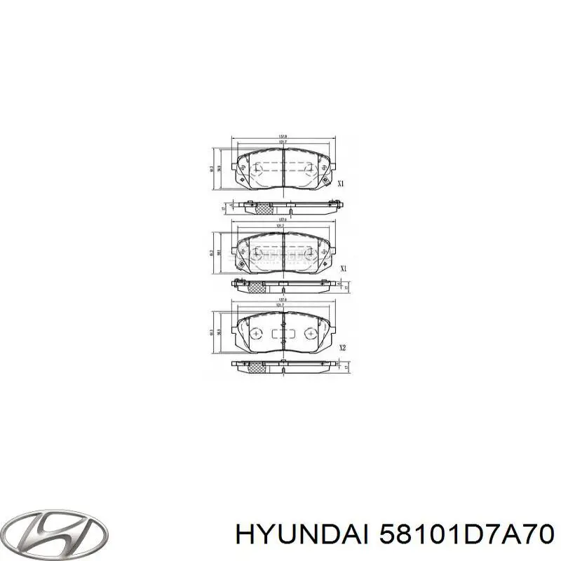 Купить 58101D7A70 Hyundai/Kia Колодки тормозные