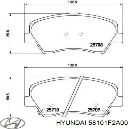 58101F2A00 Hyundai/Kia колодки тормозные передние дисковые