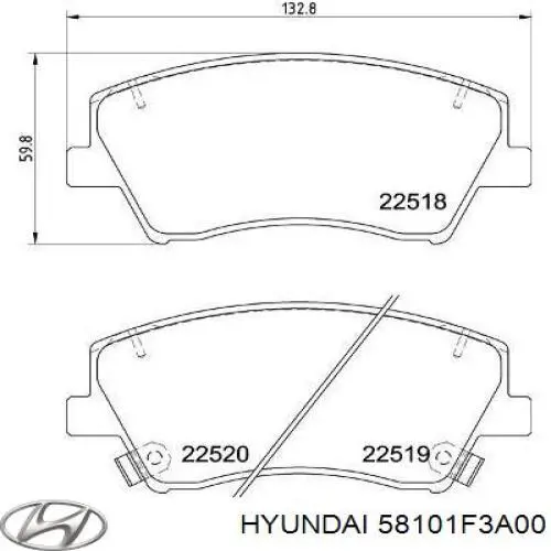 Передние тормозные колодки 58101F3A00 Hyundai/Kia