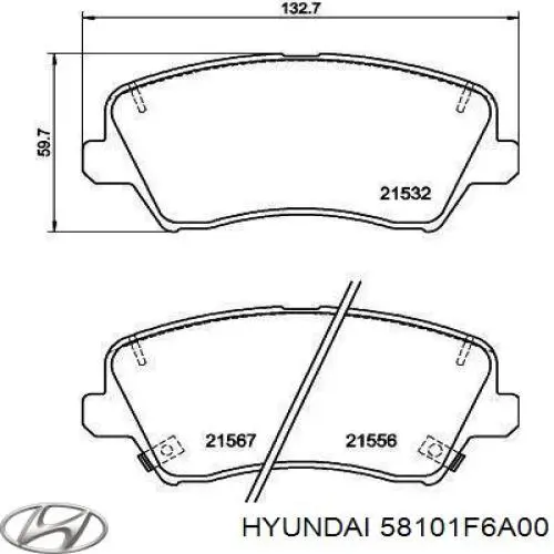 58101F6A00 Hyundai/Kia Колодки передние
