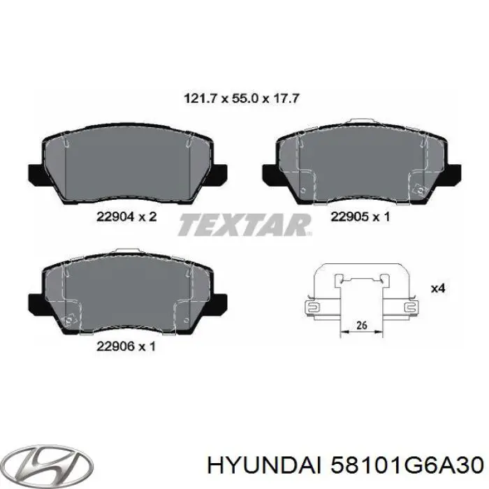 Колодки Hyundai/Kia 58101G6A30 цена, от 135.10 USD