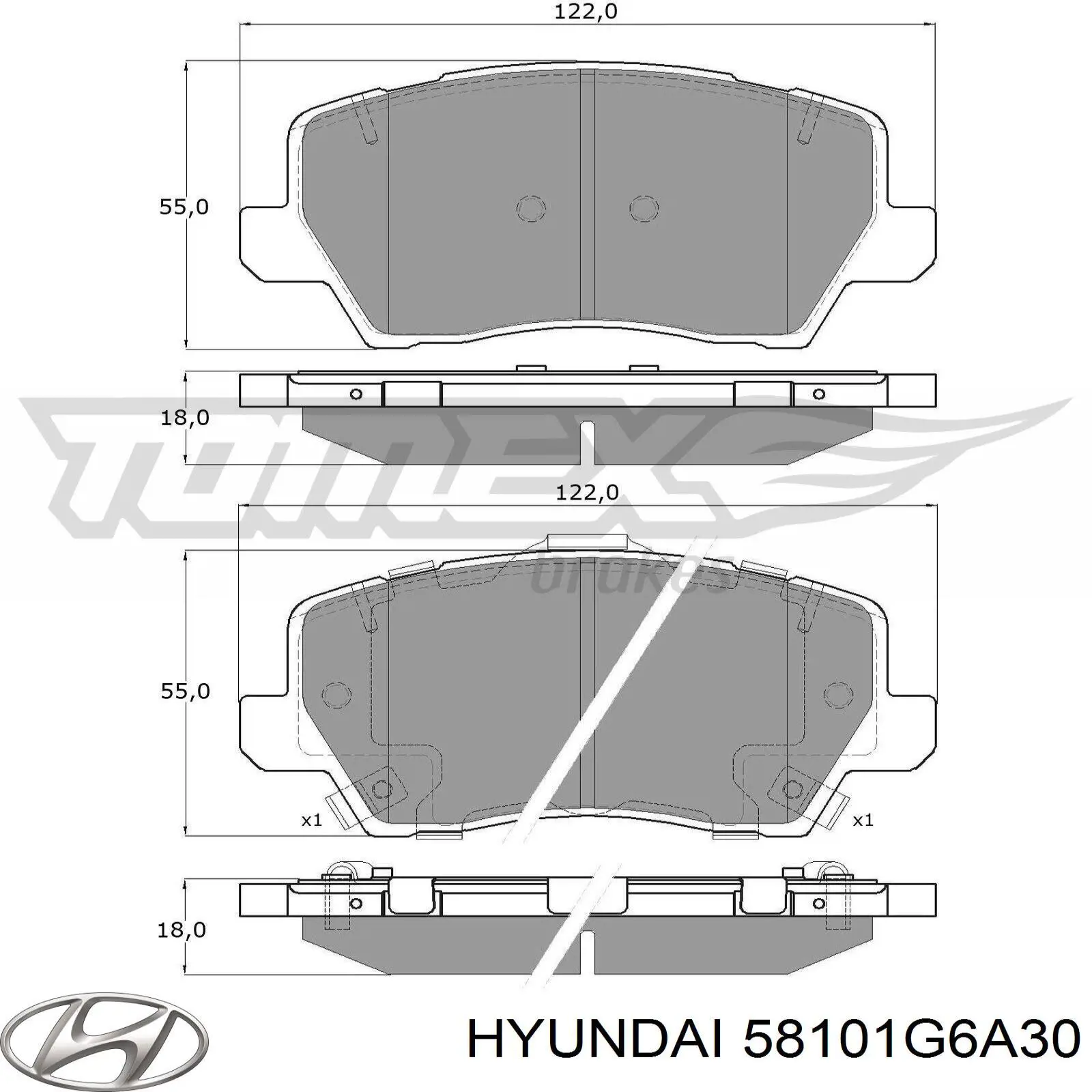 58101G6A30 Hyundai/Kia Колодки передние