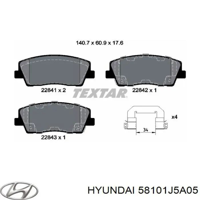 Купить 58101J5A05 Hyundai/Kia Колодки тормозные