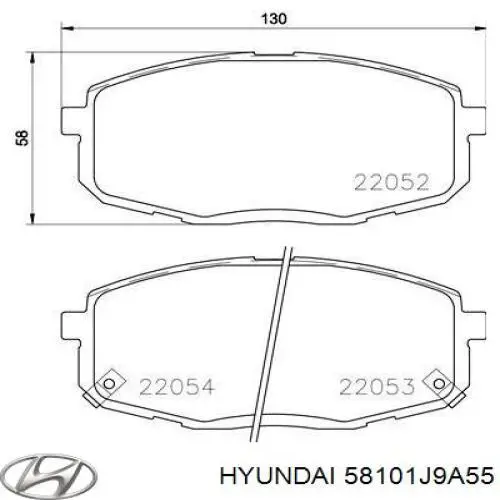 58101J9A55 Hyundai/Kia передние тормозные колодки