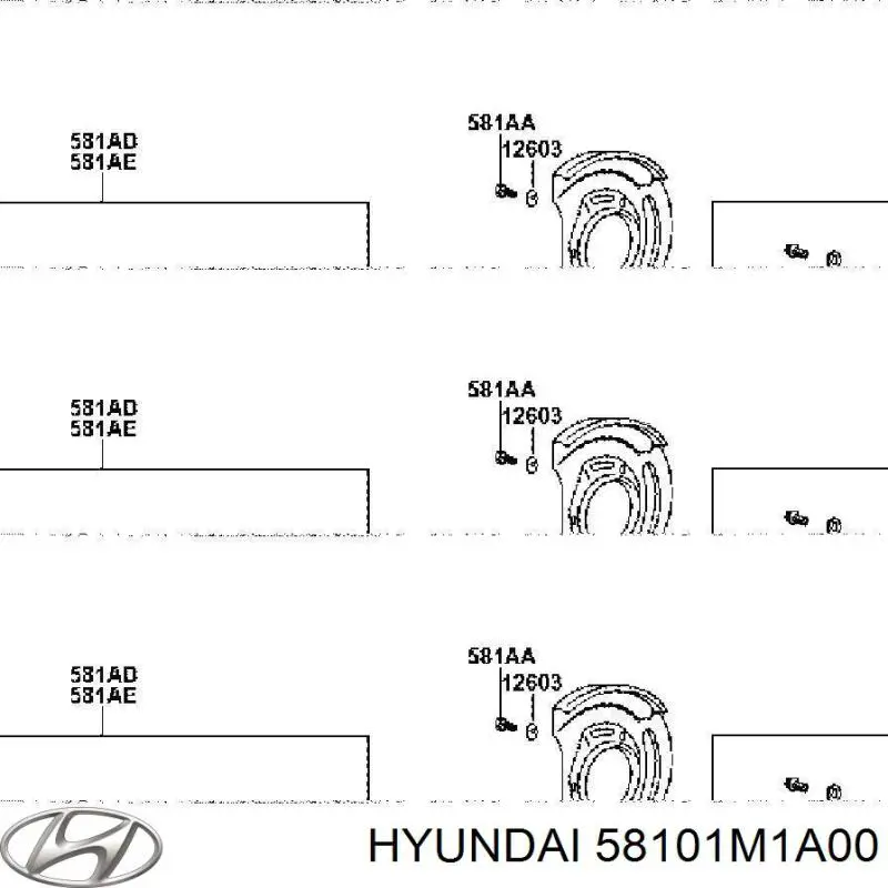 Передние тормозные колодки 58101M1A00 Hyundai/Kia