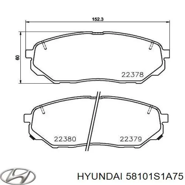 Передние тормозные колодки 58101S1A75 Hyundai/Kia