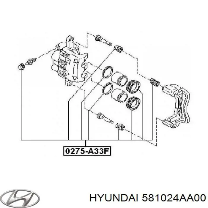 Ремкомплект переднего суппорта 581024AA00 Hyundai/Kia