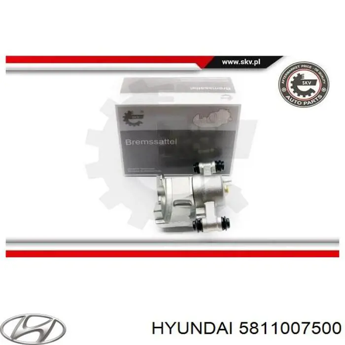 Купить 5811007500 Hyundai/Kia Суппорт тормозной передний левый