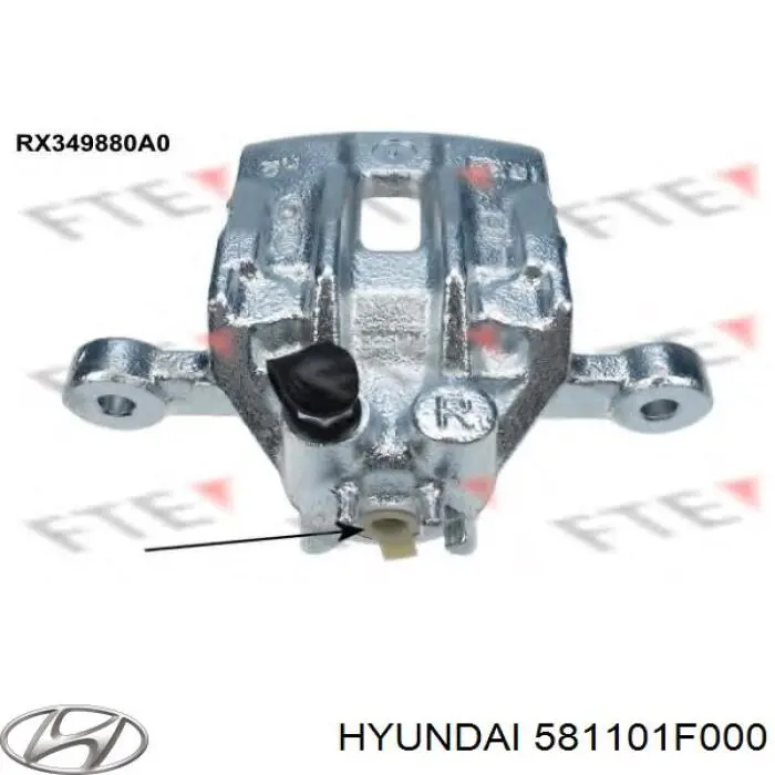 Суппорт тормозной передний левый Hyundai/Kia 581101F000