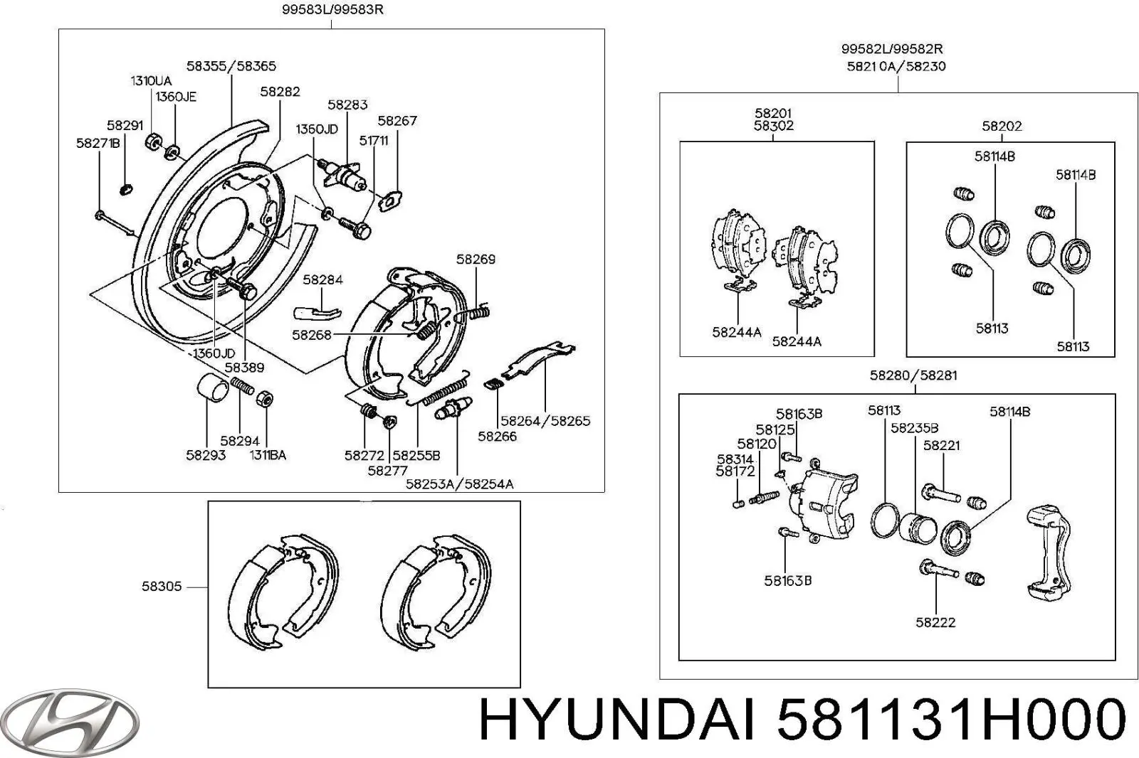 Ремкомплект тормозной системы Hyundai/Kia 581131H000 цена, от 3.50 USD