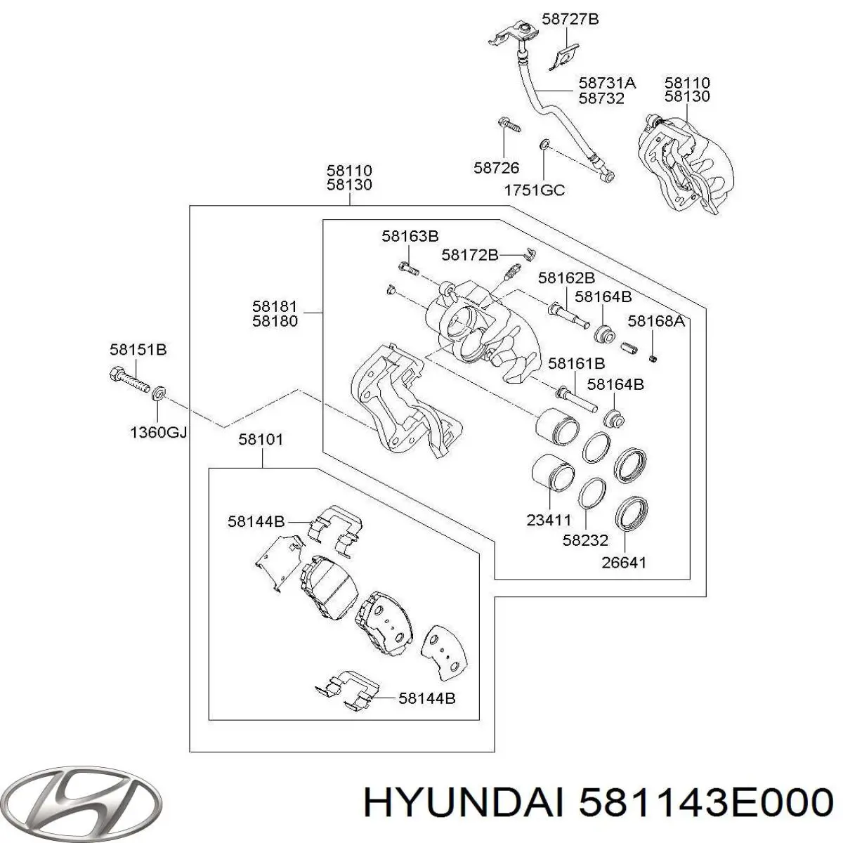  Hyundai/Kia 581143E000 цена, от 3.11 USD
