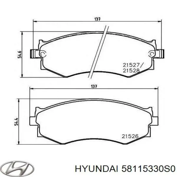 Передние тормозные колодки 58115330S0 Hyundai/Kia