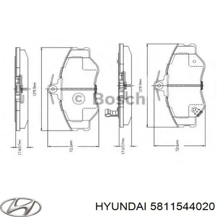 5811544020 Hyundai/Kia колодки тормозные передние дисковые
