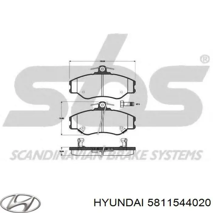 Колодки Hyundai/Kia 5811544020 цена, от 12.67 USD
