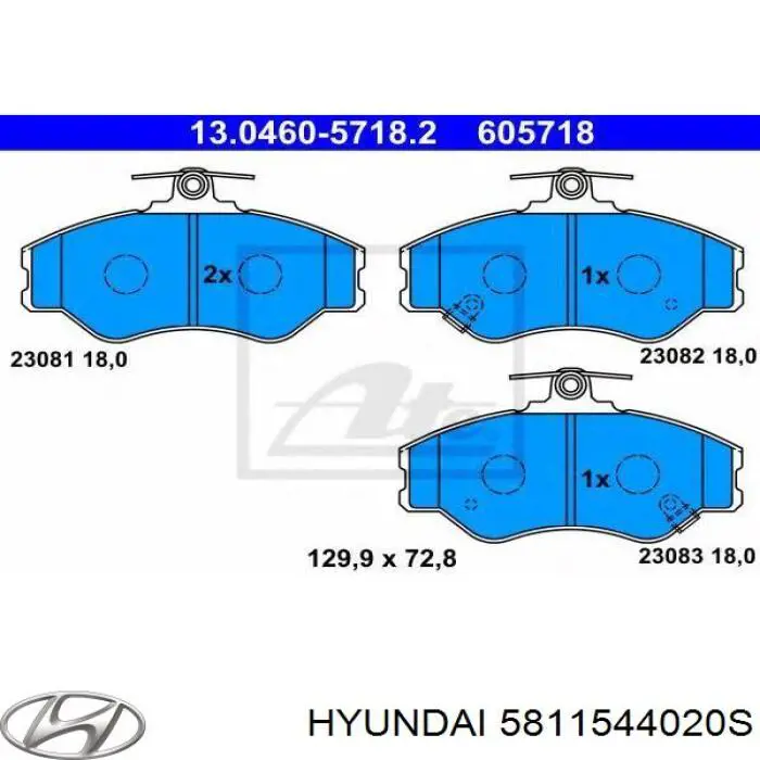 Колодки Hyundai/Kia 5811544020S цена, от 13.54 USD