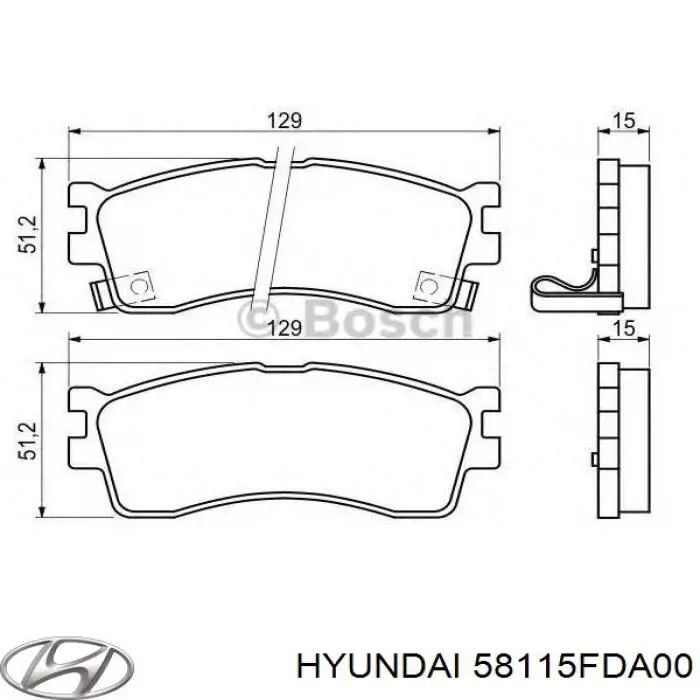58115FDA00 Hyundai/Kia колодки тормозные передние дисковые