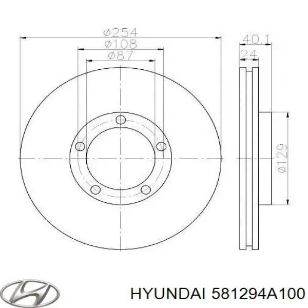 Купить 581294A100 Hyundai/Kia Ротор тормозной