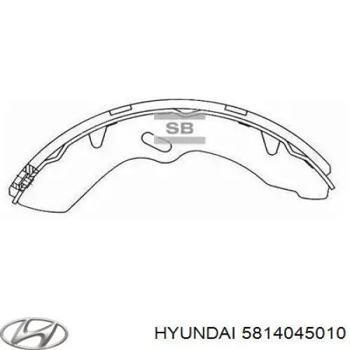 5814045010 Hyundai/Kia задние барабанные колодки